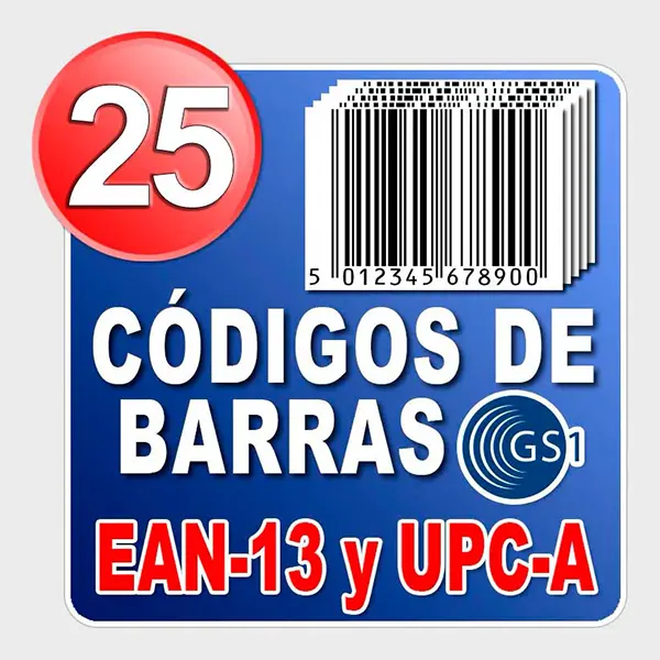 25 Códigos EAN-13 y UPC-A